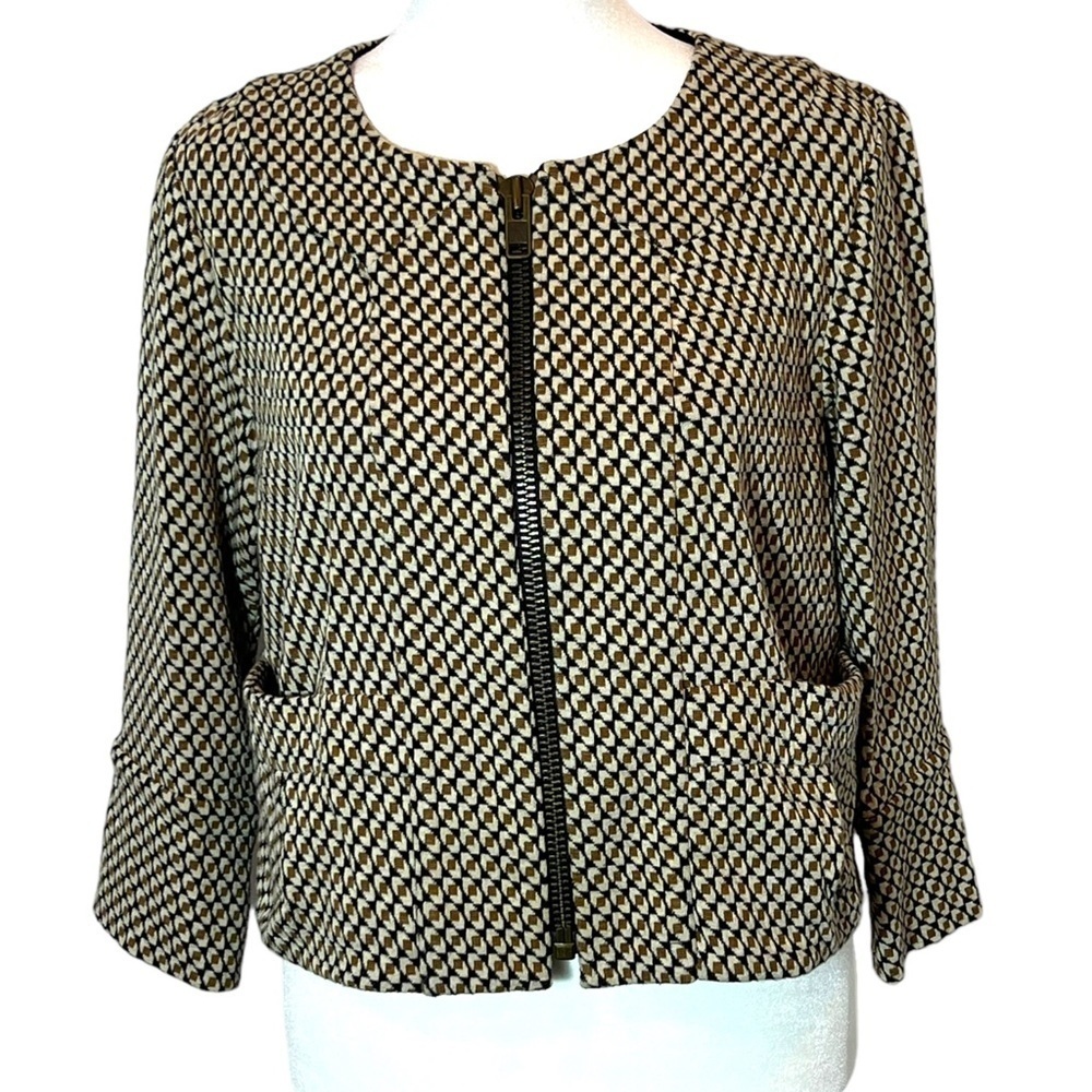 Diane Von Furstenberg Zip Blazer Jacket, Size 8